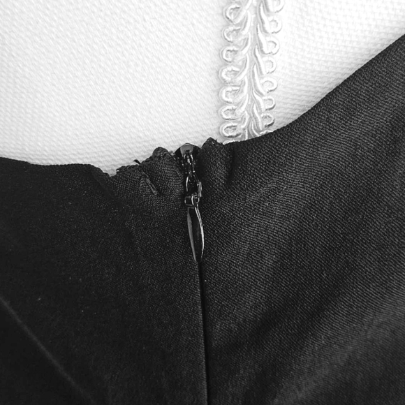 Unique & Classic Women's Black Retro Corset Bustier Swing Dress size L - Picture 8 of 16